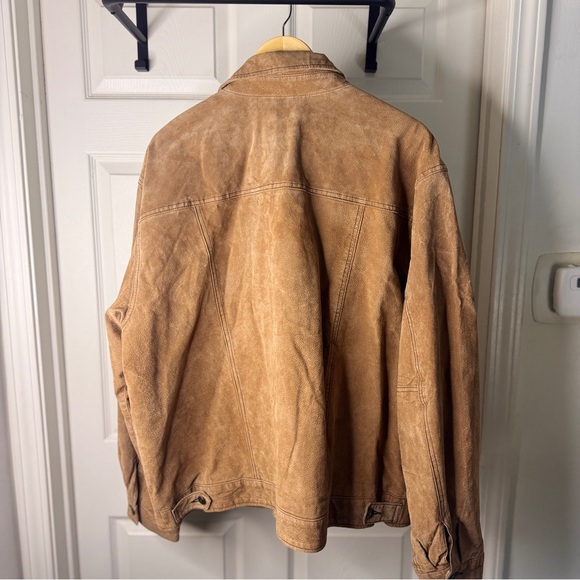Route 66 Men's XL Genuine Leather Suede Trucker Jacket EUC - Picture 2 of 3